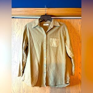 Vintage Xcit USA Tan Long Sleeve Button Front Shirt EUC